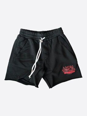 Amiri Black & Red Shanghai Exclusive Logo Shorts